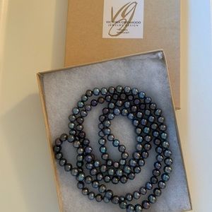 Victoria Greenhood Black Freshwater Pearl Necklace